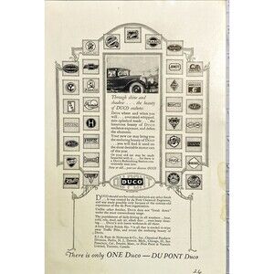 Dupont Duco Finish "Through Shine & Shadow Duco Beauty Endures"Vtg Print Ad 1926
